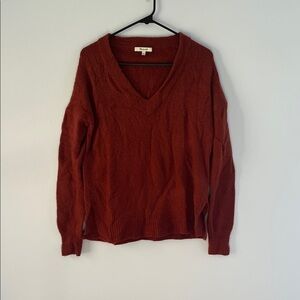 Madewell V-Neck Sweater - Deep Rust